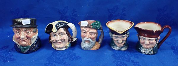 FIVE ROYAL DOULTON SMALL CHARACTER JUGS