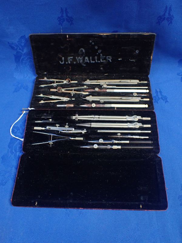 A CASED SET OF GERMAN DRAWING INSTRUMENTS