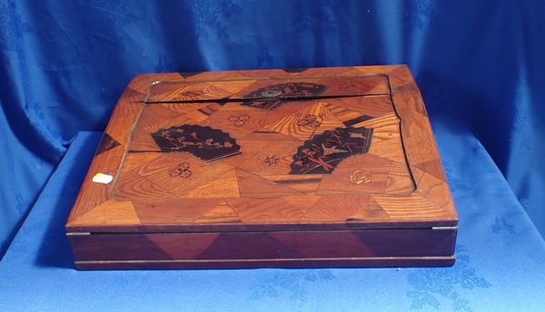 A JAPANESE MARQUETRY WRITING SLOPE