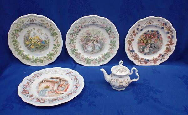 FOUR ROYAL DOULTON BRAMBLY HEDGE PLATES