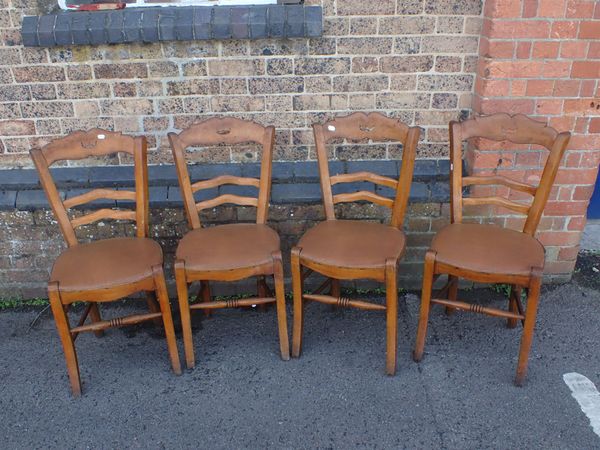 FOUR  19TH CENTURY FRENCH DINING CHAIRS