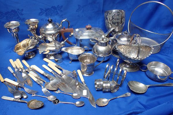 A QUANTITY OF SILVER-PLATED WARE