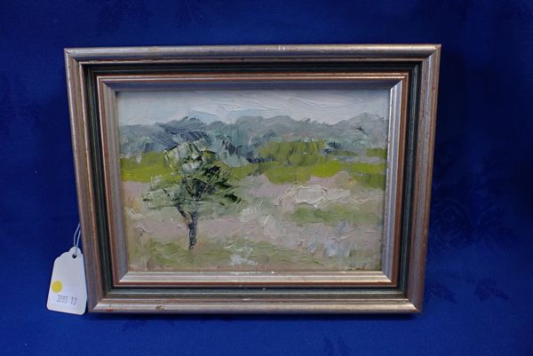 CYNTHIA LEAR: A SMALL OIL PAINTING, TREE STUDY