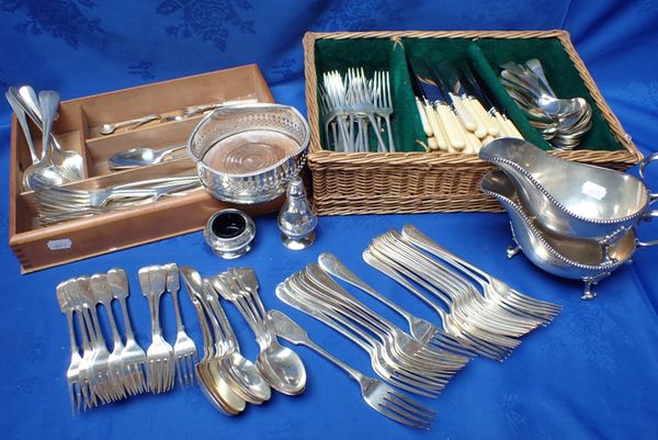 A COLLECTION OF SILVER-PLATED FLATWARE