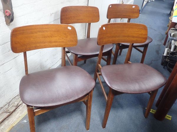 FOUR MID-CENTURY G-PLAN STYLE BUTTERFLY CHAIRS