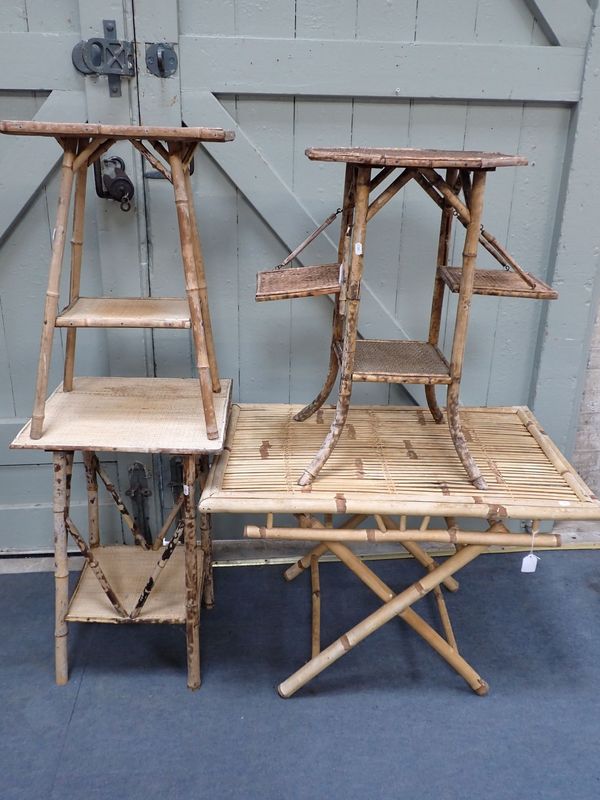 THREE VICTORIAN BAMBOO OCCASIONAL TABLES