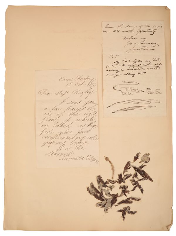 WILLIAM BARNES (1801-1886): A SIGNED LETTER