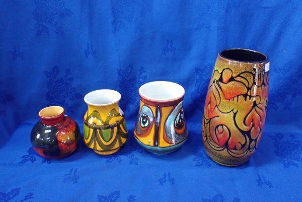 FOUR POOLE POTTERY VASES