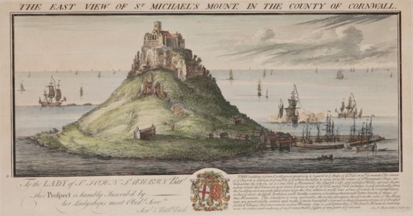BUCK, SAMUEL (1696-1779) & NATHANIEL (FL. 1724-1759), COLOURED ENGRAVING, THE EAST VIEW OF ST. MICHAEL'S MOUNT