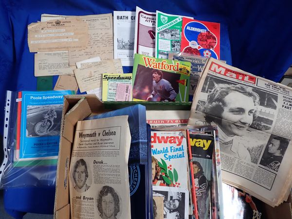 A COLLECTION OF FOOTBALL AND SPEEDWAY MEMORABILIA