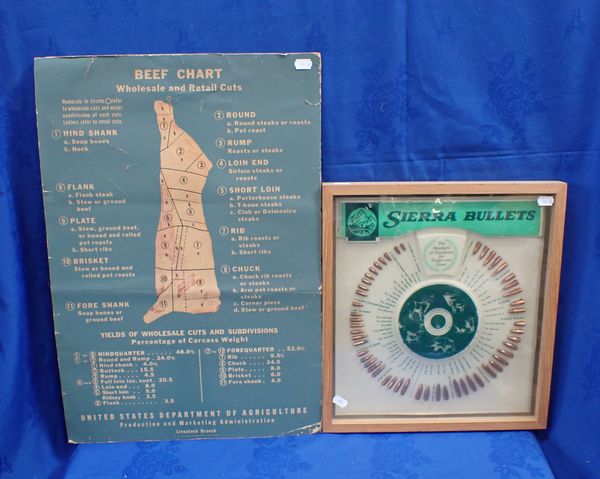 A 'SIERRA BULLETS' FRAMED ADVERTISING DISPLAY