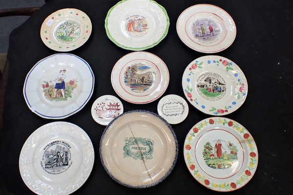 A COLLECTION OF 19TH CENTURY NURSERY PLATES