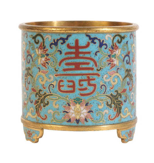 A CHINESE CLOISONNE CYLINDRICAL JAR