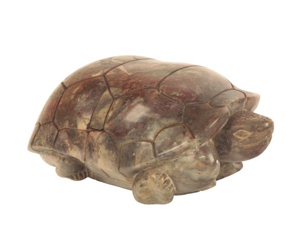 A CHINESE SOAPSTONE TURTLE