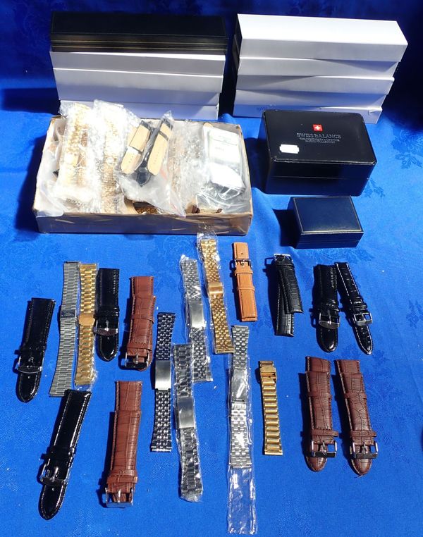 A QUANTITY OF VARIOUS LEATHER WATCH-STRAPS