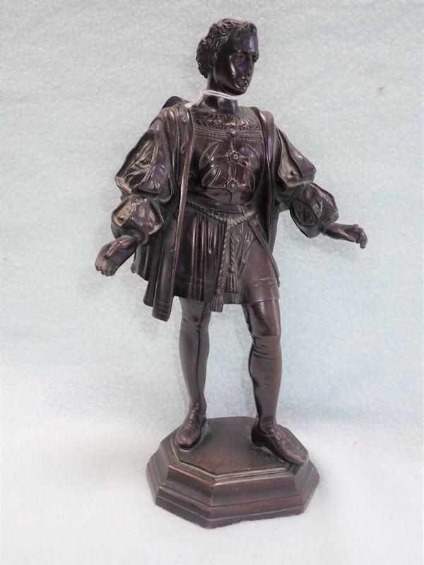 BRONZE FIGURE IN RENAISSANCE DRESS