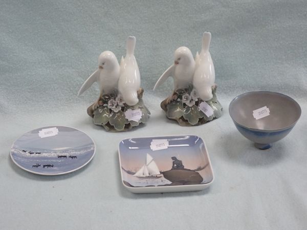 A PAIR OF ROYAL COPENHAGEN LOVE BIRDS