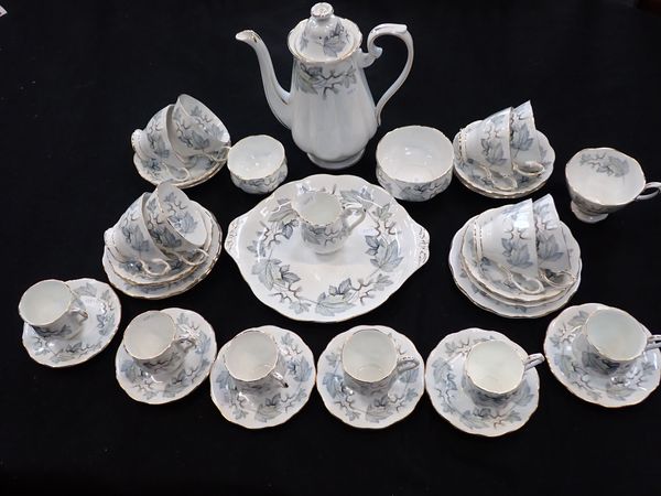 A ROYAL ALBERT 'SILVER MAPLE' PART TEA AND COFFEE SERVICE