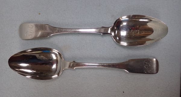 A PAIR OF SILVER SERVING SPOONS