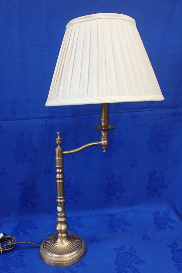 A LAURA ASHLEY BRASS ADJUSTABLE LAMP