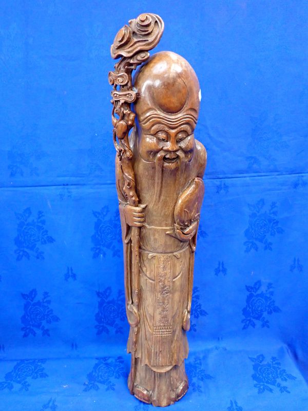 CARVED CHINESE BAMBOO FIGURE