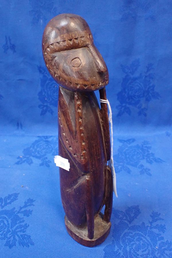 WOODEN SEATED FIGURE