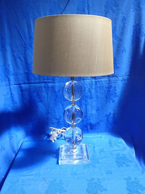 A MODERN  GLASS TABLE LAMP BY 'NEPTUNE'