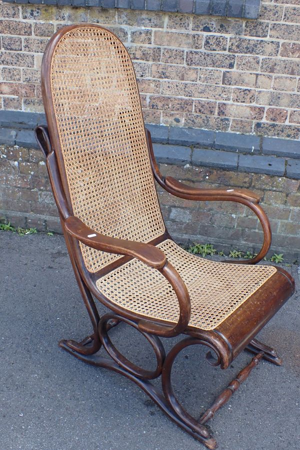 A THONET NO. 8 BENTWOOD ARMCHAIR, WITH LABEL