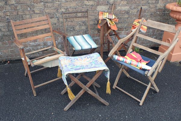 A COLLECTION OF VINTAGE FOLDING GARDEN CHAIRS