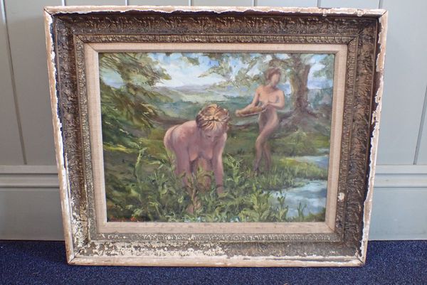 ALEXANDRA......(?) (INDISTINCT) TWO NUDE FEMALES, IN A LANDSCAPE