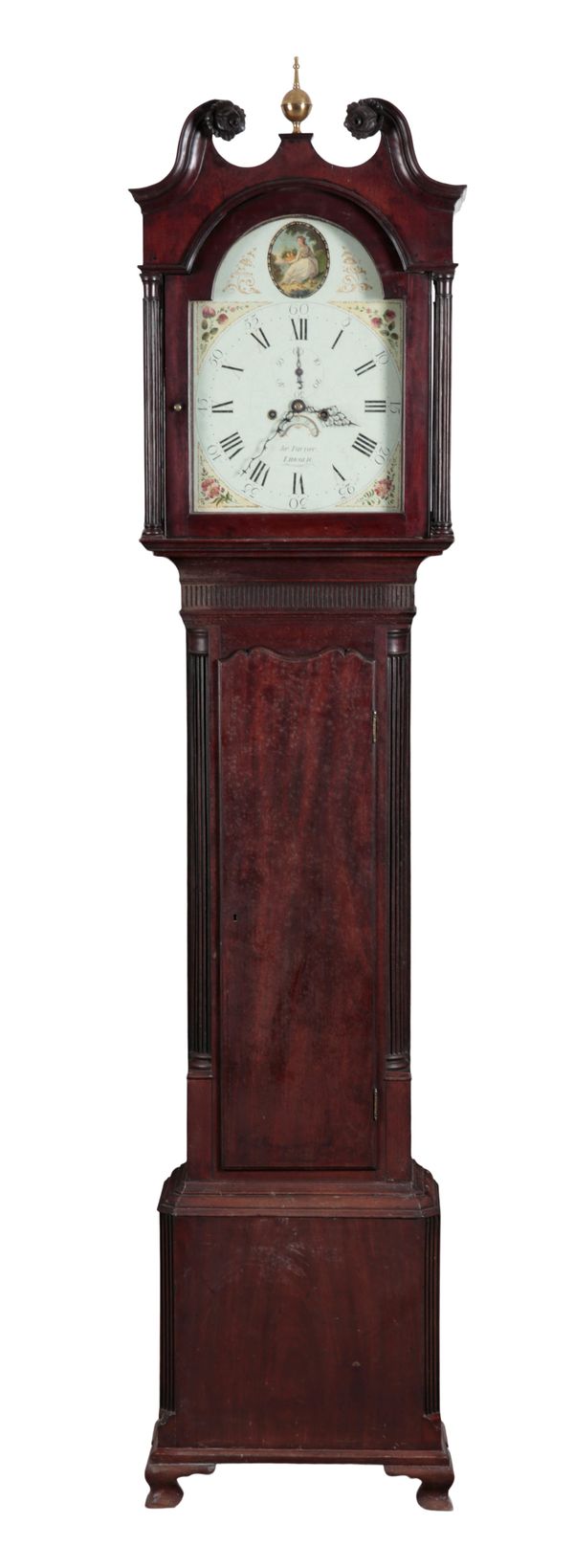 A GEORGE III STYLE MAHOGANY LONGCASE CLOCK