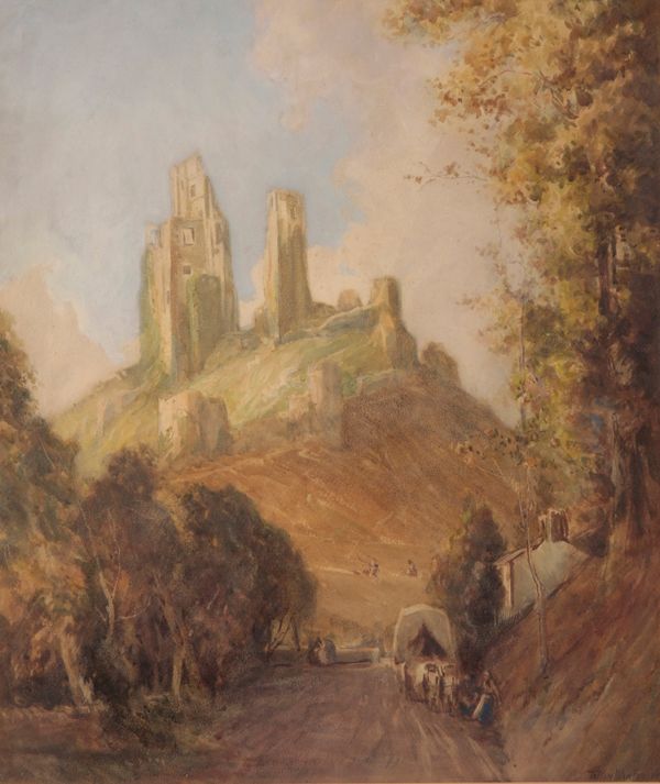 WILLIAM TATTON WINTER (1855-1928) A view of Corfe Castle, Dorset