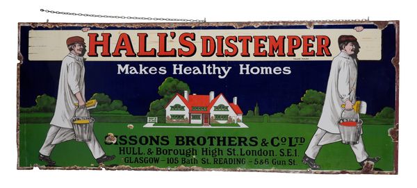 HALL'S DISTEMPER: A PICTORIAL ENAMEL SIGN