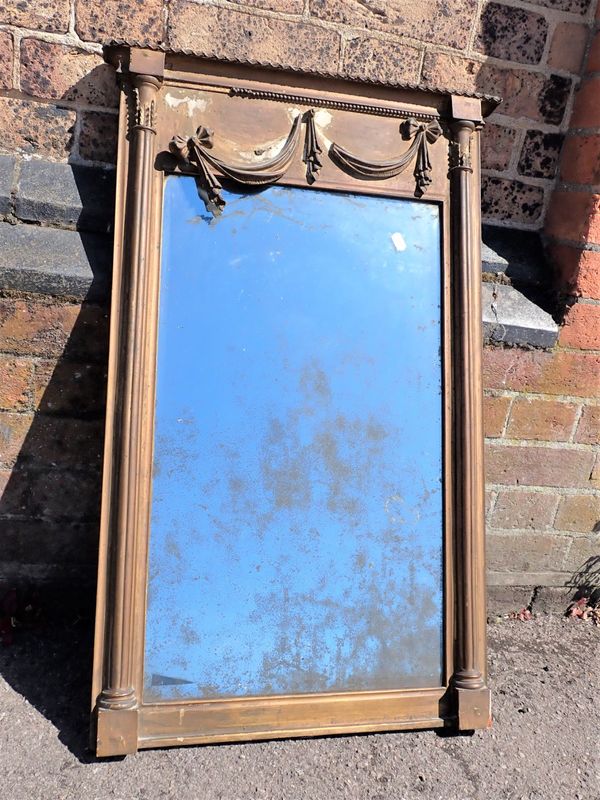 A 19TH CENTURY GILT-FRAMED PIER GLASS