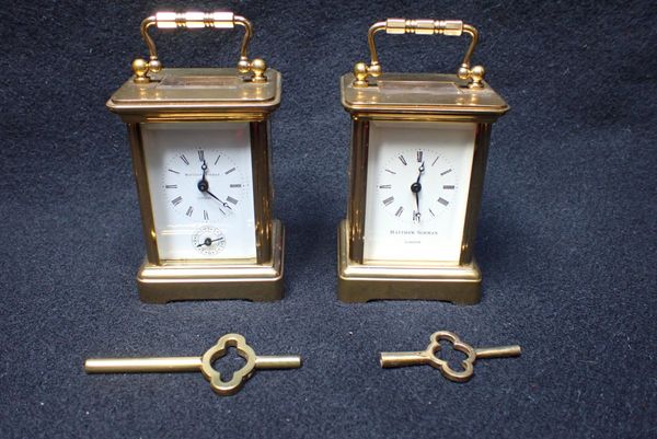 MATTHEW NORMAN LONDON: BRASS CARRIAGE ALARM CLOCK