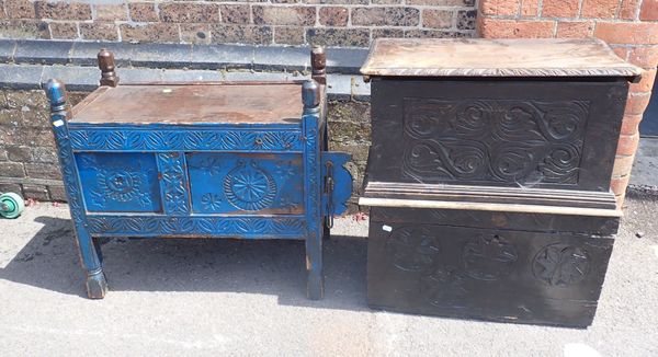 AN INDIAN CUPBOARD, WITH CARVED DECORATION