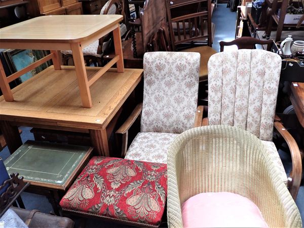 A 1930S STYLE PARKER KNOLL FIRESIDE CHAIR