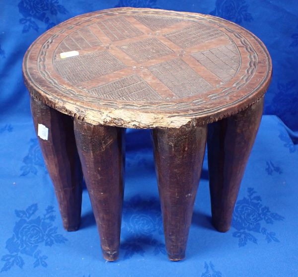 AN AFRICAN NUPE TRIBAL STOOL