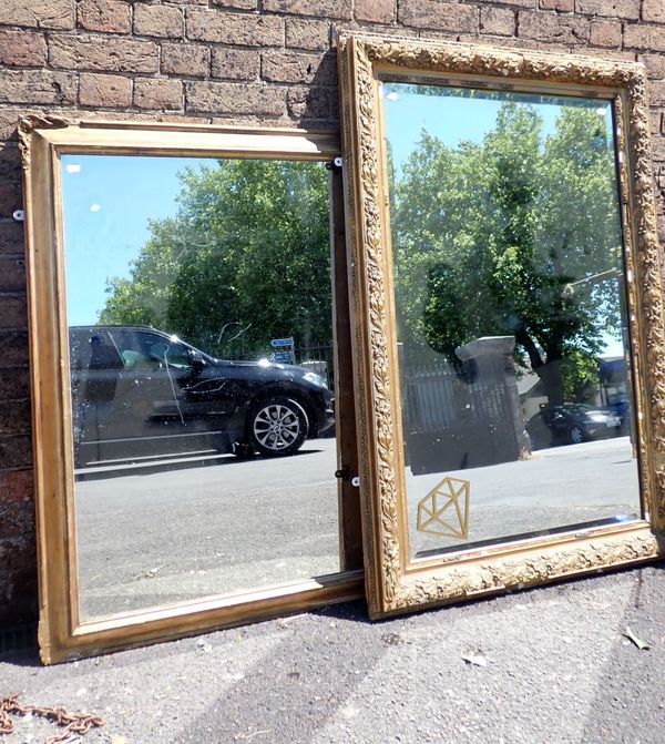 TWO GILT FRAMED WALL MIRRORS