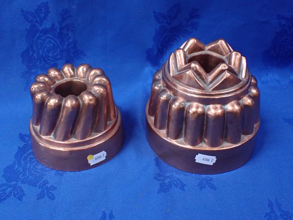 TWO COPPER FOOD MOULDS