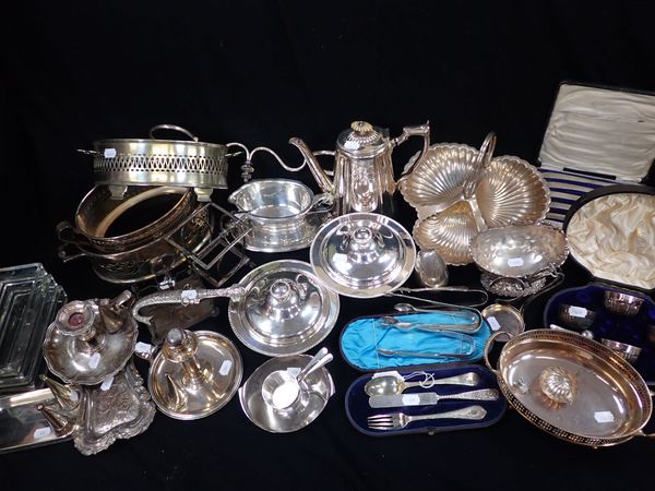 A QUANTITY OF SILVER-PLATED WARE