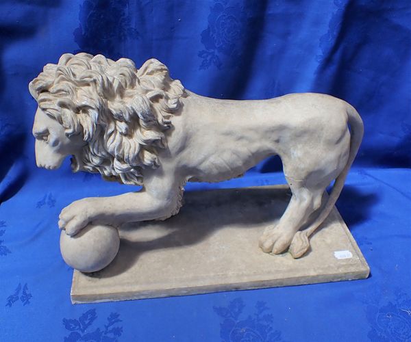 A RESIN MOULDED MEDICI LION