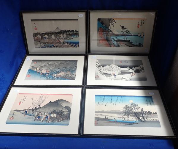 20TH CENTURY HIROSHIGE WOODBLOCK PRINTS (6)