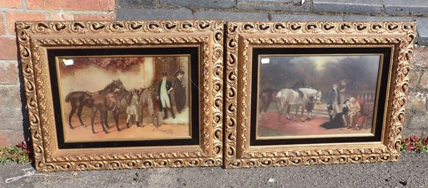 A PAIR OF EDWARDIAN CRYSTOLEUM TYPE PICTURES