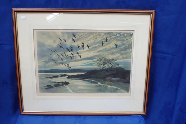 PETER SCOTT PRINT OF GEESE IN FLIGHT