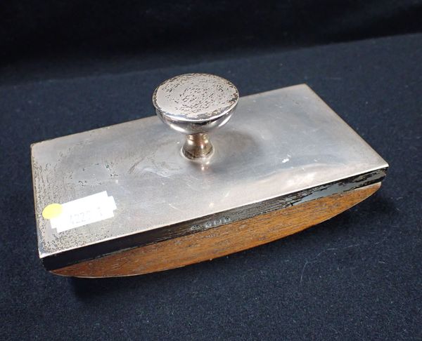 A SILVER MOUNTED DESK BLOTTER