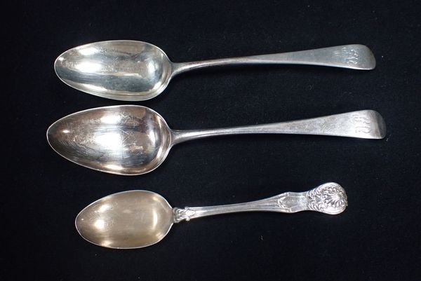 A PAIR OF GEORGE III SILVER TABLESPOONS