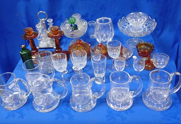 A COLLECTION OF COMEMORATIVE GLASS MUGS
