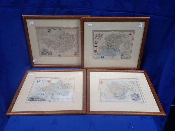 19TH CENTURY MAPS OF DORSETSHIRE, DEVONSHIRE, HAMPSHIRE AND SOMERSET