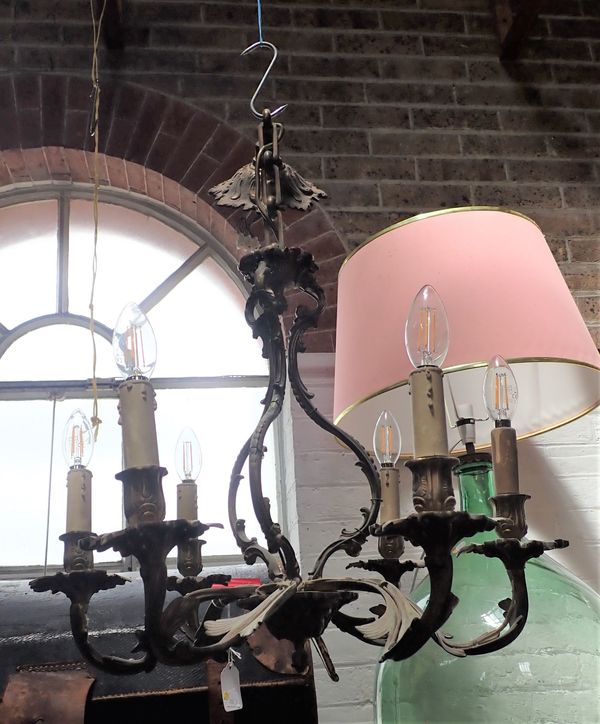 A SIX-BRANCH ROCOCO STYLE CHANDELIER